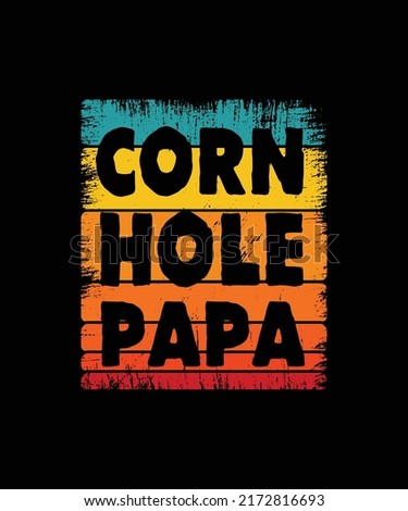 cornhole papa. Cornhole vintage t-shirt design.