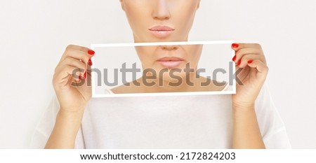 Ageing skin ,internal and external causes of skin aging, signs of skin aging Royalty-Free Stock Photo #2172824203