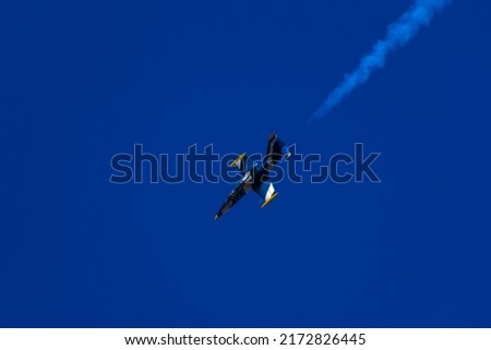 Action photos of a jet during a airshow