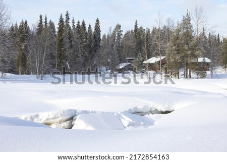 Winter landscape in Lapland, Finland.
