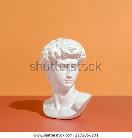 Michelangelo's David antique statue in futurism and vaporwave pop concept. Royalty-Free Stock Photo #2172856231