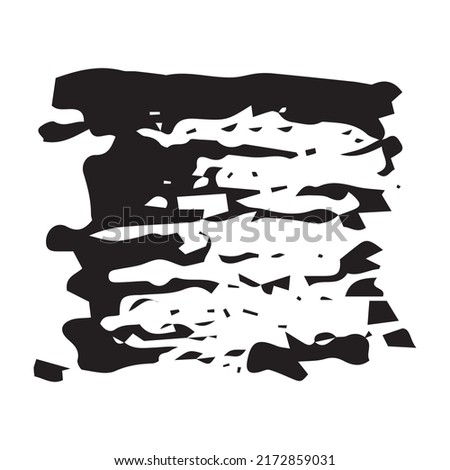 Grunge square hand painted with ink paint, isolated on white background. Vector illustration