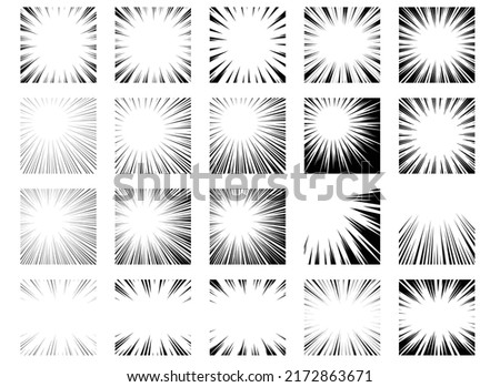 A set of vector material for cartoon-like effect lines such as black concentrated lines Royalty-Free Stock Photo #2172863671