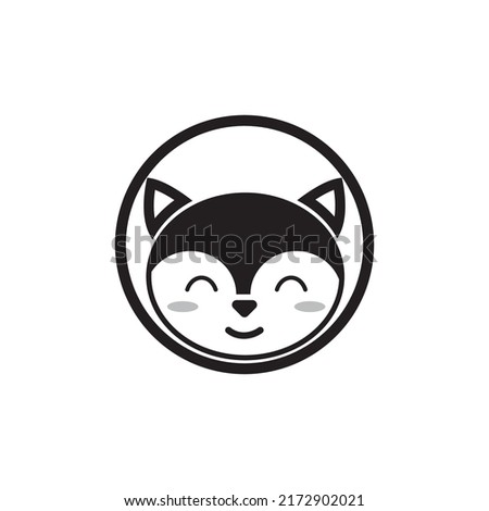 Fox head vector illustration silhouette icon design