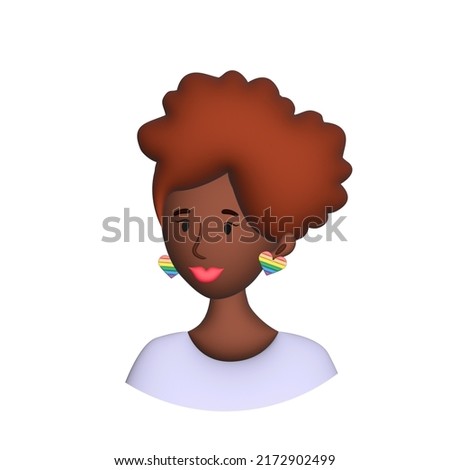 Web icon man on white background, black girl - illustration