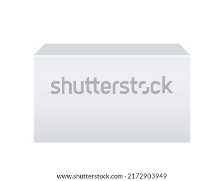 White reception Mockup, information stand, exhibition booth. Mobile counter for helping service desk, retail trade, promotion, advertising, pos, poi. Vector realistic. Blank templates EPS10. Royalty-Free Stock Photo #2172903949