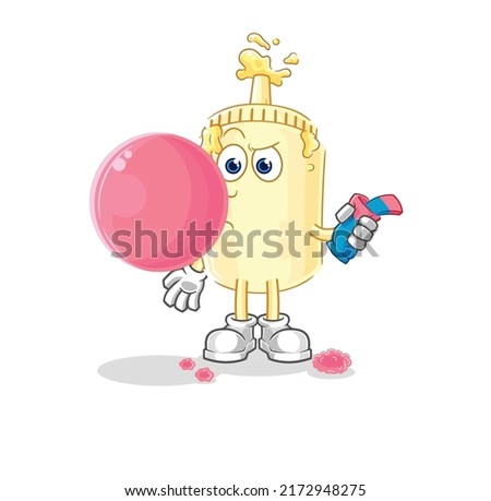 the mayonnaise chewing gum vector. cartoon character