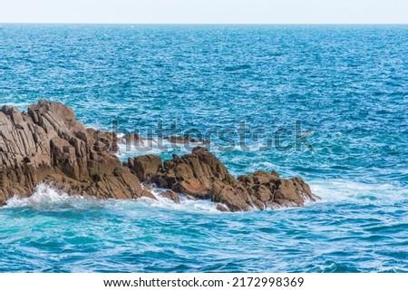 waves of the atlantic ocean breaking on the french coasts