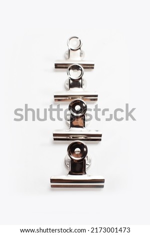 office spring clips isolated on white background
