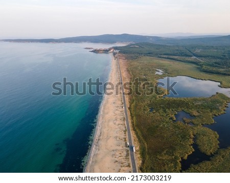 Aerial view of The Driver Beach (Alepu) near resort of Dyuni, Burgas Region, Bulgaria