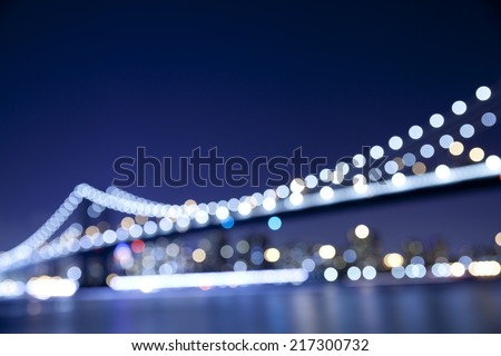 Out of focus shot at Manhattan Bridge in New York City.  Great for backdrop or background.