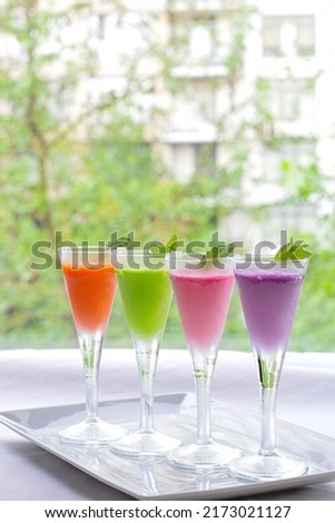 Fruit Flavored Frozen drink - Orange, Melon, Grape and Strawberry