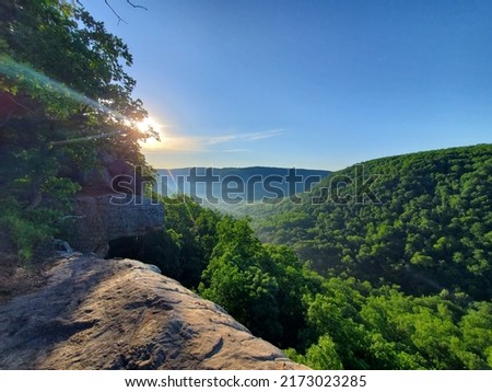 Overlook at Whitaker point near the Buffalo National River in Ponca, Arkansas  Royalty-Free Stock Photo #2173023285