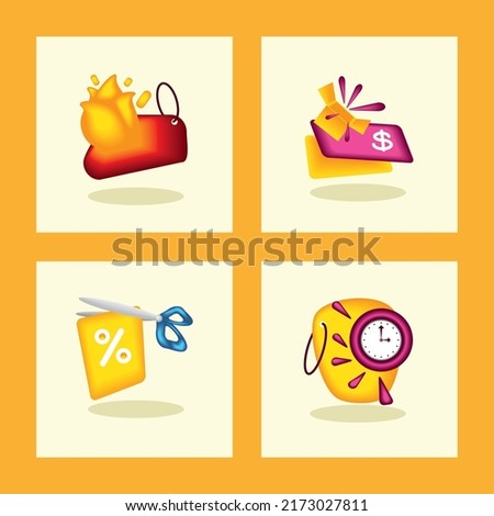 icon set of sale badges design