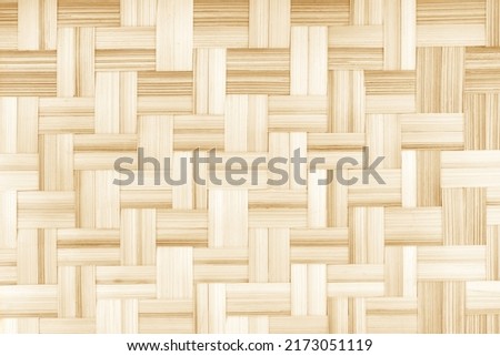 Bamboo wood texture with weaving mat crafts and seamless patterns background