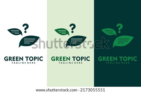 Green topic theme eco sustainability company logo design vector