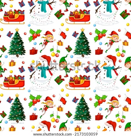 Christmas Santa Claus seamless pattern illustration