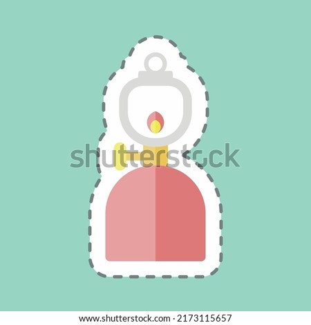 Sticker line cut Gas Lamp. suitable for Sea symbol. simple design editable. design template vector. simple symbol illustration