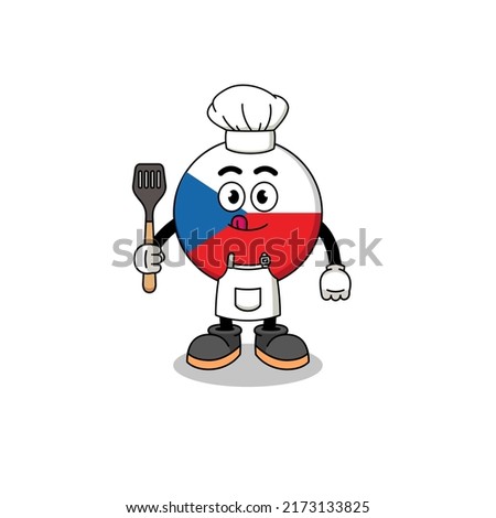 Mascot Illustration of czech republic chef , character design