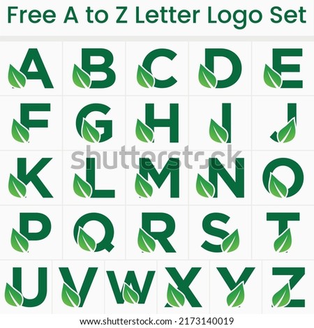 A to Z Free Letter Nature App Icon Logo Desgin Vector Shape Design Organic Leaf Green Gradient Color