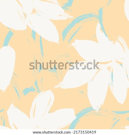 Tropical Leaf Brush strokes seamless pattern design for fashion textiles, graphics and crafts