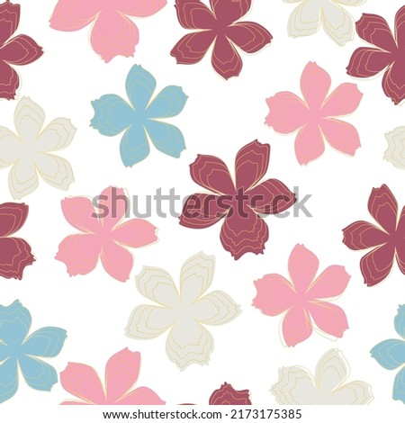 Flower rose. Botanic Tile.  Floral seamless texture with flowers.