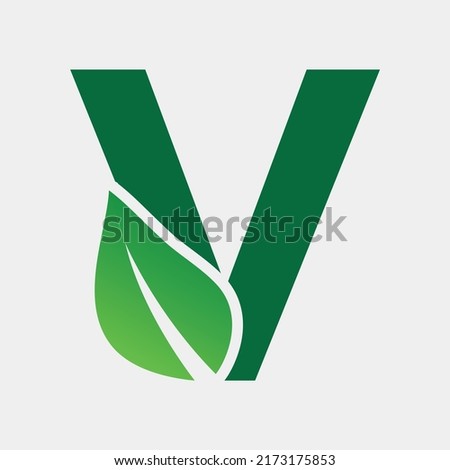 Free V Letter Nature App Icon Logo Desgin Vector Shape Design Organic Leaf Green Gradient Color