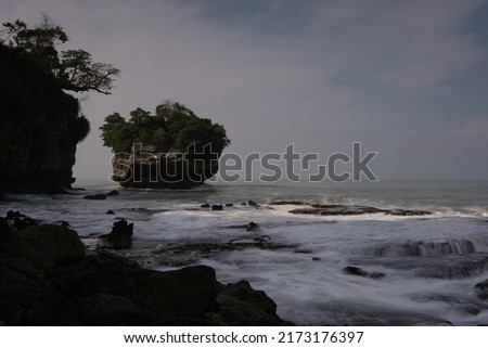 Beautiful seascape at sawarna, banten, indonesia