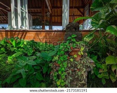 A green garden adorns a villa in Badung, Bali.