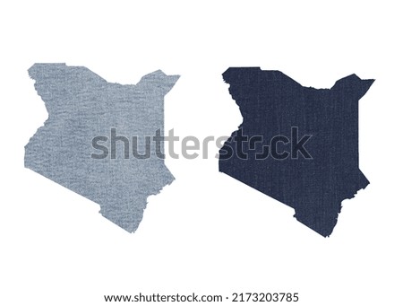 Political divisions. Patriotic sublimation denim textured backgrounds set on white. Kenya
