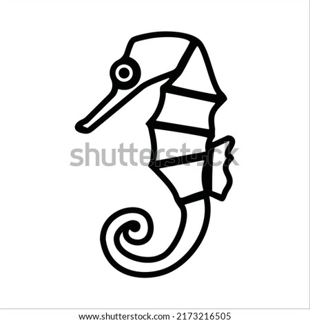 Seahorses Icon coloring book illustration line art vector design