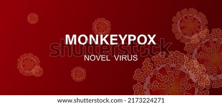 Medical banner Monkeypox virus. Vector microbiology background with text. Virus disease concept.