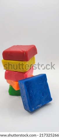 photo of brightly colored plasticine with a unique texture 
