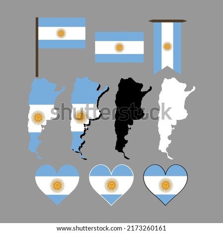 Argentina. Argentina map and flag. Vector illustration.