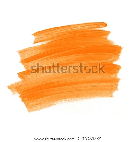Logo brush orange watercolor paint abstract background design. Perfect painted design for headline, logo and sale banner. 