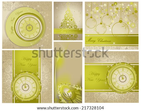 Collection of Happy New Year and Merry Christmas backgrounds