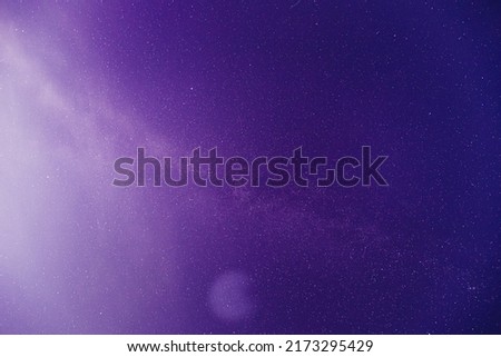 Purple magenta color background Real Night Sky Stars With Milky Way Galaxy. Natural Starry Sky Background.