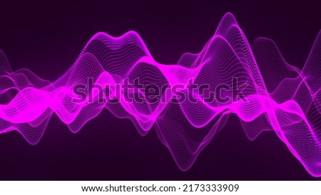 Digital technology background. Dynamic wave of glowing points. Futuristic background for presentation design. 3d