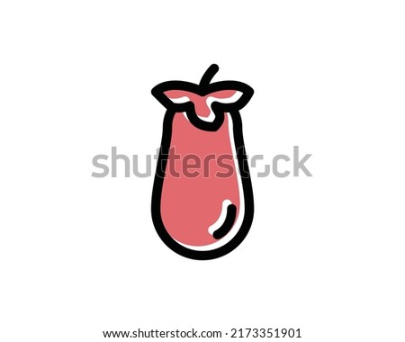 Eggplant Icon, Vector - In Line, Stroke Design, eggplant logo vector design. eggplant symbol icon. Royalty-Free Stock Photo #2173351901