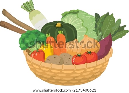 Many vegetables in the basket Royalty-Free Stock Photo #2173400621