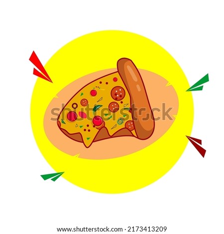 pizza character mascot vector illustration, perfect for logo, mascot, icon, poster, menu, advertisement, etc