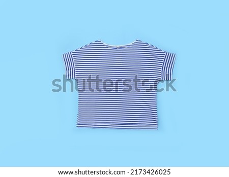 striped t-sweatshirt on blue background