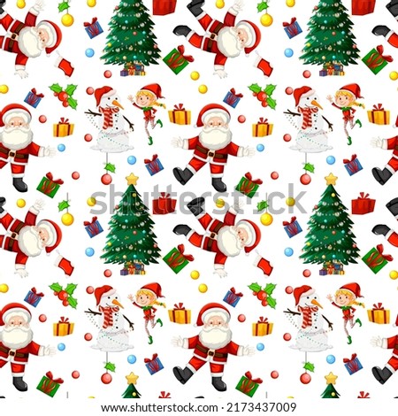 Christmas Santa Claus seamless pattern illustration