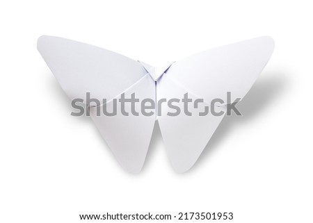 Paper butterfly origami isolated on a blank white background. Royalty-Free Stock Photo #2173501953