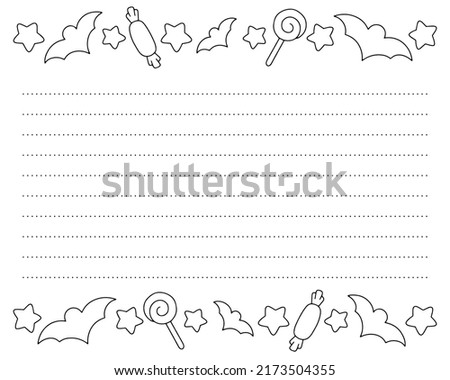 Lined sheet template. Handwriting paper. For diary, planner, checklist, wish list. Vector illustration isolated on white background.