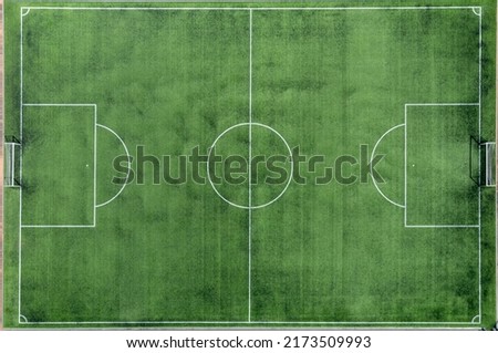 soccer field and football aerial view 2022 FIFA World Cup
 Royalty-Free Stock Photo #2173509993