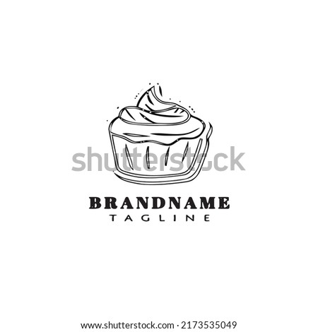 cake logo cartoon design template icon black modern isolated illustration