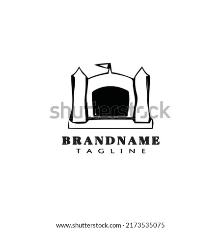 bounce house logo cartoon icon creative template black modern isolated vector illustration