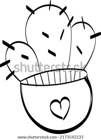  Cute Cactus sketch vector hand drawn illustration for print or use as poster, card or T shirt
