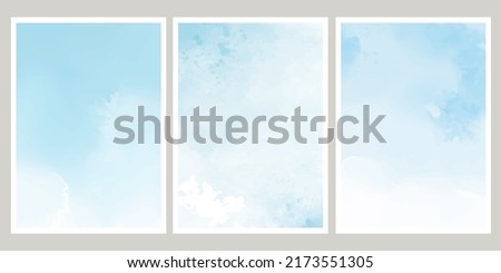 Set of blue vector watercolor backgrounds. Eps 10.